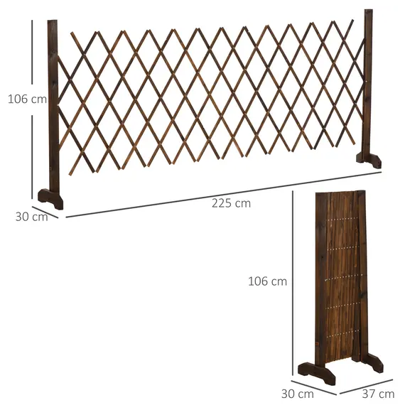 Buy Freestanding Garden Fencing, Expanding Fence Trellis, Movable Scissor Grid, Foldable Garden Screen Panel, 225L x, 3 image