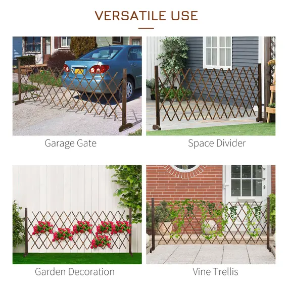Buy Freestanding Garden Fencing, Expanding Fence Trellis, Movable Scissor Grid, Foldable Garden Screen Panel, 225L x, 4 image