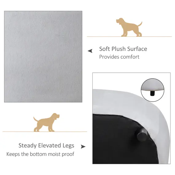 Buy PawHut Dog Sofa for XS and S-Size Dogs, Pet Couch with Thick Sponge Padded Cushion, Cat Lounge Bed with Washable Cover, Wooden Frame, 5 image