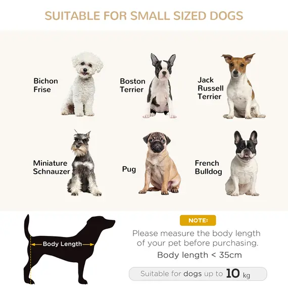 Buy PawHut Dog Sofa for XS and S-Size Dogs, Pet Couch with Thick Sponge Padded Cushion, Cat Lounge Bed with Washable Cover, Wooden Frame, 6 image