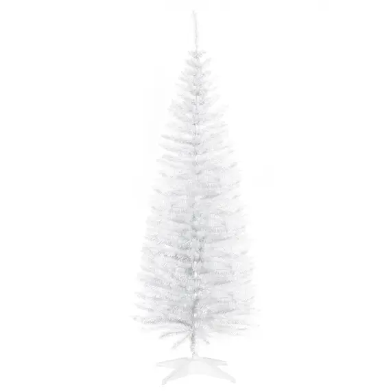 Buy 5ft Unlit Artificial Christmas Tree, Pencil Slim Xmas Tree with Solid Stand and Realistic Branches, White