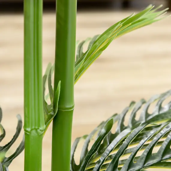 Buy Artificial Plant Tropical Palm in Pot, Fake Plants for Home Indoor Outdoor Decor, 15x15x140cm, 7 image