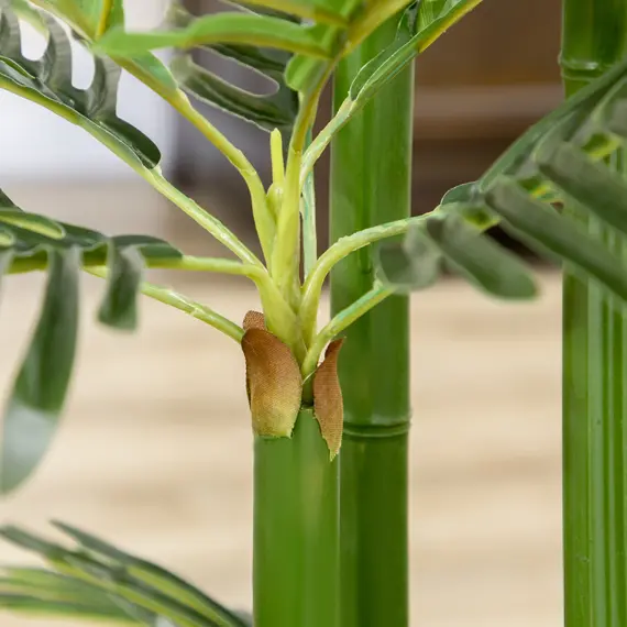 Buy Artificial Plant Tropical Palm in Pot, Fake Plants for Home Indoor Outdoor Decor, 15x15x140cm, 9 image