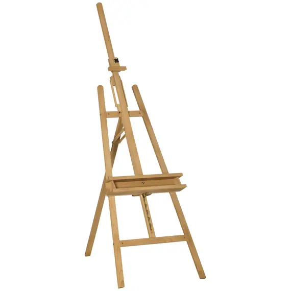 Buy Artist Easel Stand for Wedding Sign with Brush Holder, Beech Wood A-Frame Tripod Studio Easel, Portable Adjustable Art Stand for Painting, Sketching, Exhibition, Holds Canvas up to 120cm