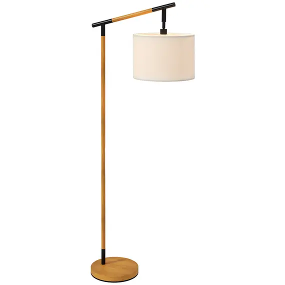 Buy Metal Frame Floor Lamp with 350° Rotating Lampshade, for Living Room and Bedroom, LED Bulb Included, Brown