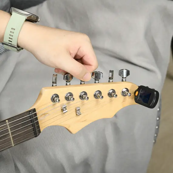 Buy SPORTNOW 6 String Electric Guitar, Right Handed, with 20w Amp, Digital Tuner, Spare Strings, Picks, Shoulder Strap, and Case Bag, Black Green, 9 image