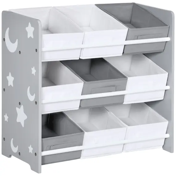 Buy Kids Storage Rack, with Nine Removable Baskets, for Nursery, Bedroom, Playroom - Grey