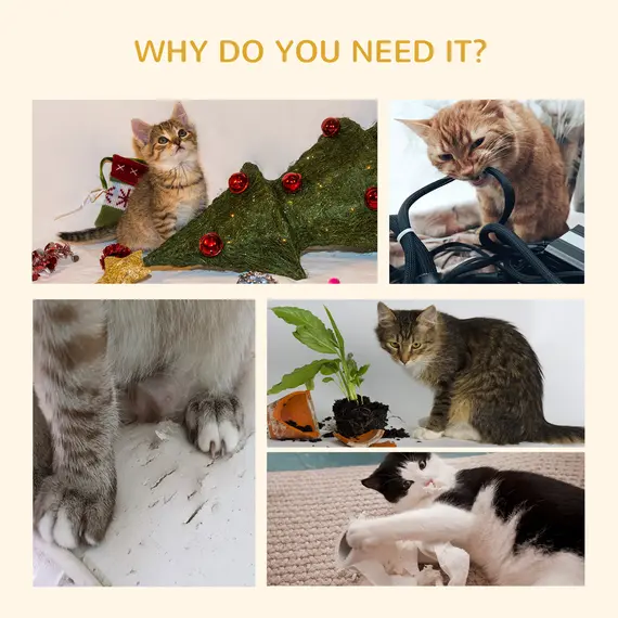 Buy 250cm Floor to Ceiling Cat Tree with Hammock, Scratching Post, 7 image