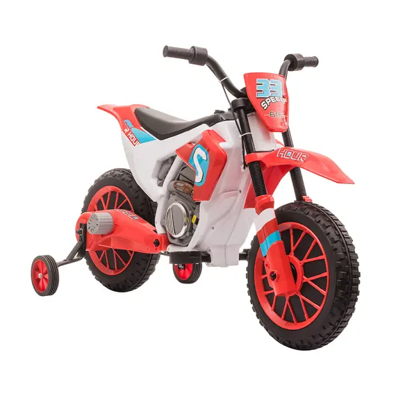 Buy 12V Kids Electric Motorcycle Ride-On, with Training Wheels, for Ages 3-6 Years - Red