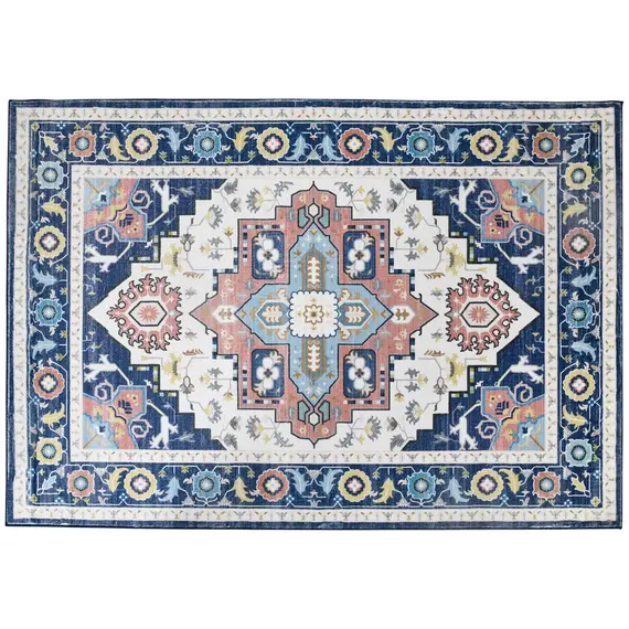 Buy Vintage Persian Rugs, Boho Bohemian Area Rugs Large Carpet for Living Room, Bedroom, Dining Room, 160x230 cm, Blue