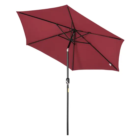 Buy Outsunny Wine Red 9ft Aluminum Sun Shade Pole Patio Umbrella  Outdoor Market CafÃ© Yard Gazebo Cover