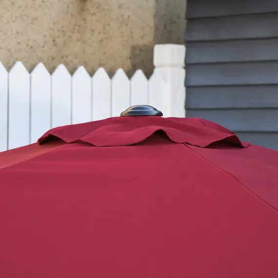 Buy Outsunny Wine Red 9ft Aluminum Sun Shade Pole Patio Umbrella  Outdoor Market CafÃ© Yard Gazebo Cover, 9 image