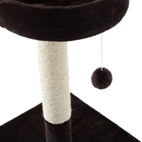 Buy PawHut Cat Tree Scratching Post Furniture Pet Play Area Activity Center Kitten Climbers Climbing Exercise w/ Hanging Toy & Cushion-Brown, 9 image