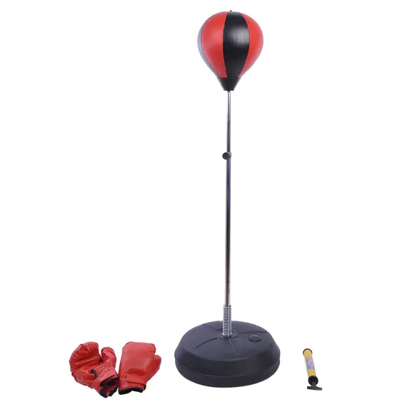 Buy Training Boxing Punch Ball Set 125-145H x Î¦43cm with Gloves Air Pump, 4-Position Adjustable Height Freestanding Boxing Speed Ball for Teenagers Exercise Training