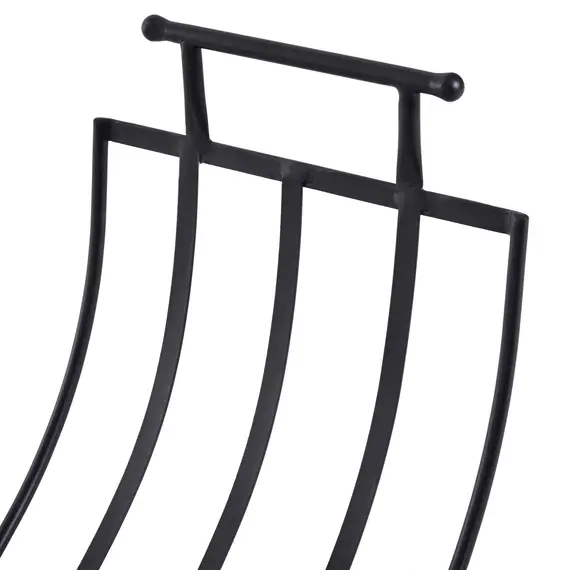Buy Folding Wood Log Holder Fireplace Storage Rack Matte Metal Elevated Indoor Outdoor 45x35cm Black, 9 image
