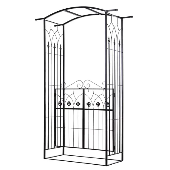 Buy Garden Outdoor Entrance Arch with Door Outdoor Patio Decoration for Rose Trellis Arbour Climbing Plant 131L x 49W x 200Hcm