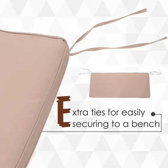 Buy Polyester 2-Seater Swing Chair Replacement Cushion Beige, 4 image