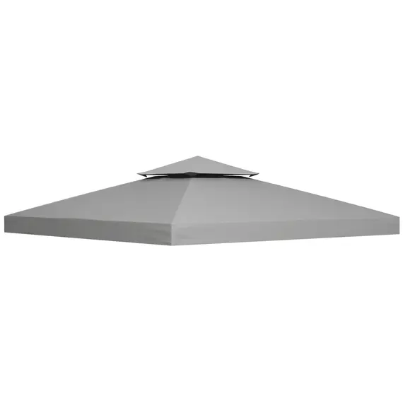 Buy 3(m) Gazebo Top Cover Double Tier Canopy Replacement Pavilion Roof Light Grey