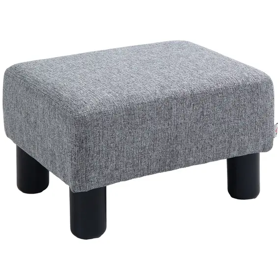 Buy Linen Fabric Footstool Footrest Small Seat Foot Rest Chair Ottoman Light Home Office with Legs 40 x 30 x 24cm Grey