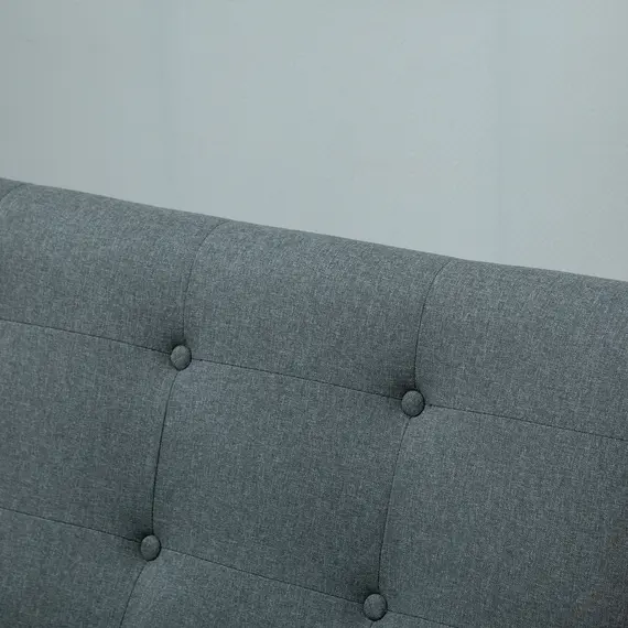 Buy Modern 2/3-Seat Sofa Linen Fabric Upholstery Tufted Couch with Rubberwood Legs, 7 image