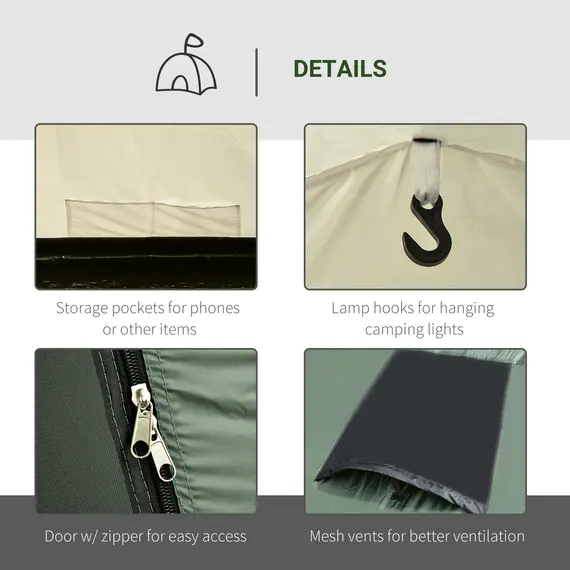 Buy 5 Man Camping Tent Camping Gazebo Garden Tent w/ Rainfly 3 Rooms Carry Bag, 7 image