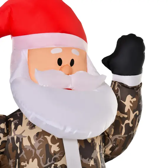 Buy 8ft Christmas Inflatable Outdoor Santa Claus Saluting in Camouflage, Blow Up Yard Decoration Built-in LED Lights for Holiday Party Xmas Garden, 8 image