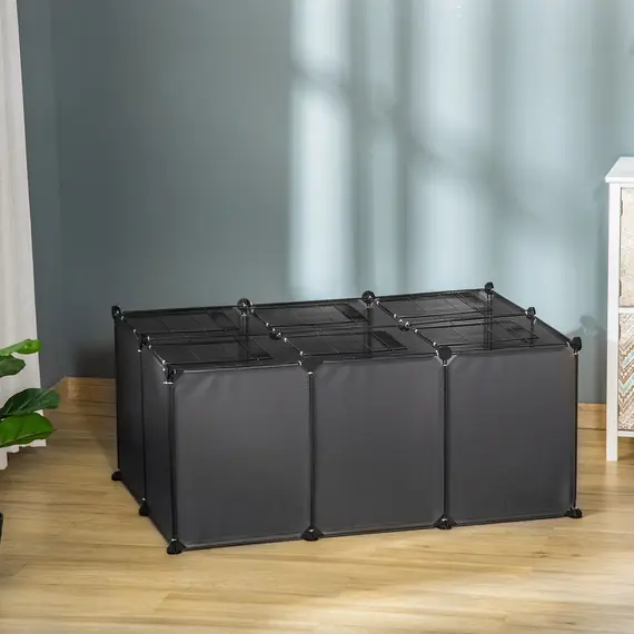 Buy DIY Pet Playpen with Door Bottom 22 Panels Small Animal Cage for Guinea Pigs, Rabbit, Chinchilla, Grey, 2 image