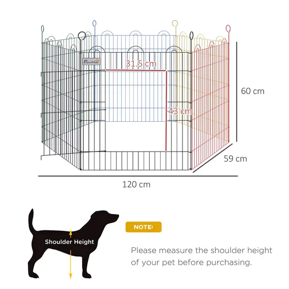 Buy Pet Playpen Hexagon Dog Puppy Pen Crate Kennel Exercise Fence w/ Door Metal Indoor & Outdoor, 3 image
