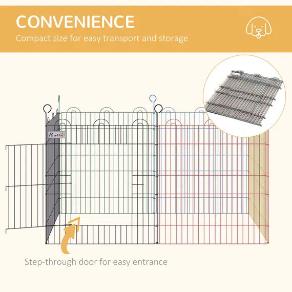 Buy Pet Playpen Hexagon Dog Puppy Pen Crate Kennel Exercise Fence w/ Door Metal Indoor & Outdoor, 6 image