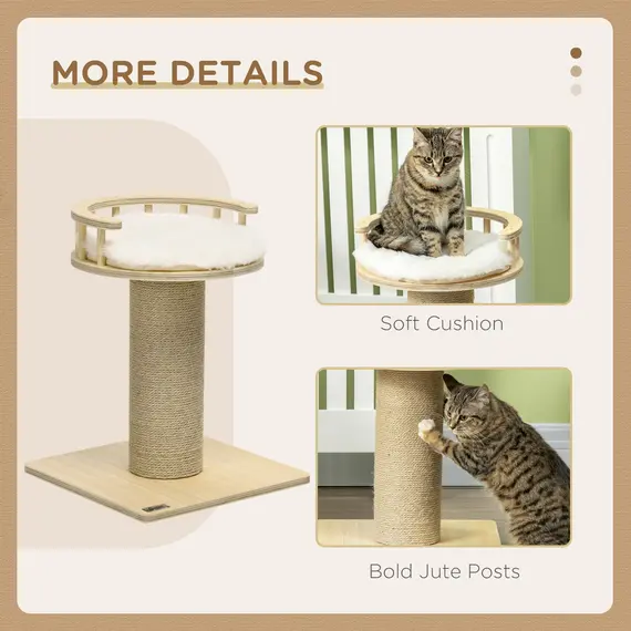 Buy 52cm Cat Tree, Kitty Activity Center with Cat Bed, Cat Tower with Bold Jute Scratching Post, Natural, 5 image
