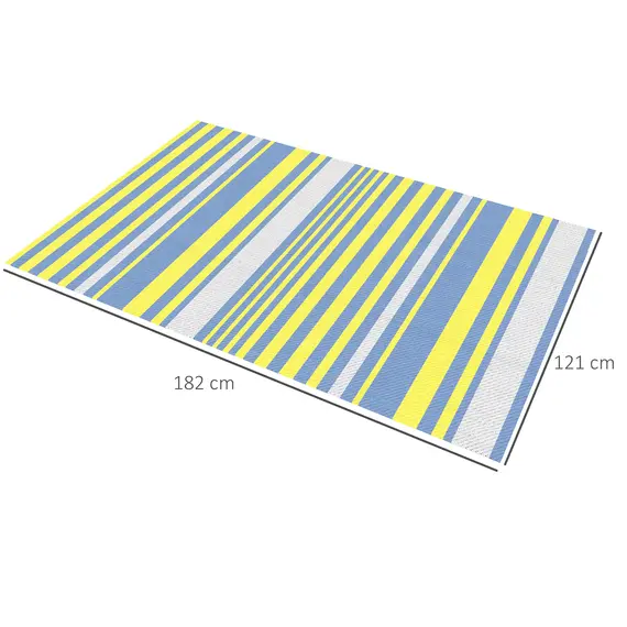 Buy Reversible Outdoor Rug, Lightweight Waterproof Plastic Straw Mat for Backyard, Deck, RV, Picnic, Beach, Camping, 121 x 182 cm, 3 image