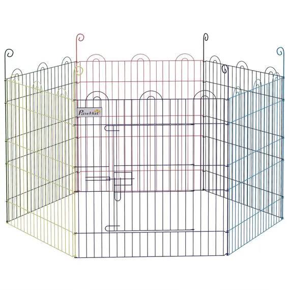 Buy Pet Playpen Crate, with Six Panels, Door, for Indoors and Outdoors