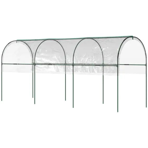 Buy Tunnel Tomato Greenhouse with 4 Hoops and Top Tap, Pointed Bottom and Guy Ropes, 400 x 123 x 171 cm, Clear