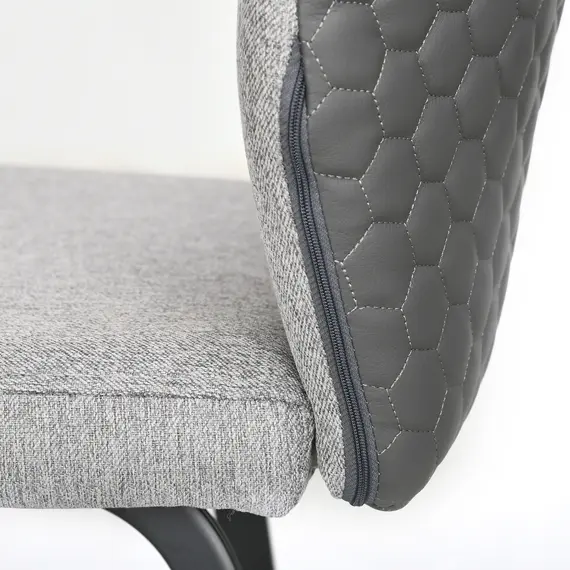 Buy Bar Stools Set of 2, Linen-Touch Upholstered Bar Chairs, Kitchen Stools with Backs and Steel Legs, Light Grey, 9 image