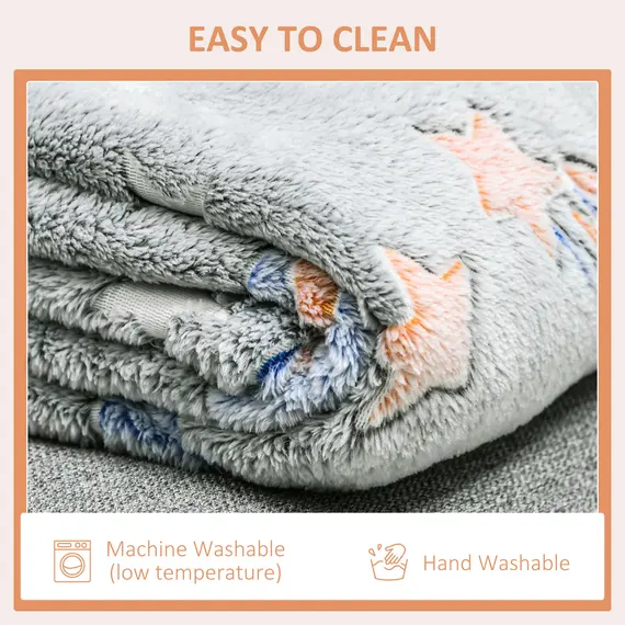 Buy Glow in The Dark Flannel Fleece Throw Blanket, Fluffy Warm Throw Blanket, Kids Galaxy Stars Luminous Blanket, 203x153cm, Grey, 6 image