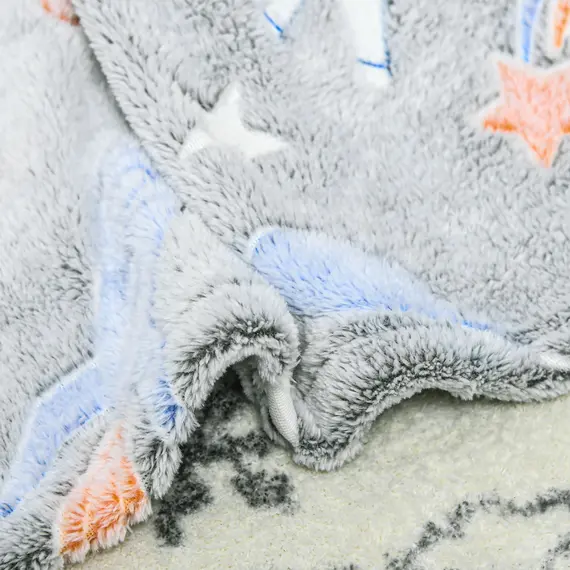 Buy Glow in The Dark Flannel Fleece Throw Blanket, Fluffy Warm Throw Blanket, Kids Galaxy Stars Luminous Blanket, 203x153cm, Grey, 9 image