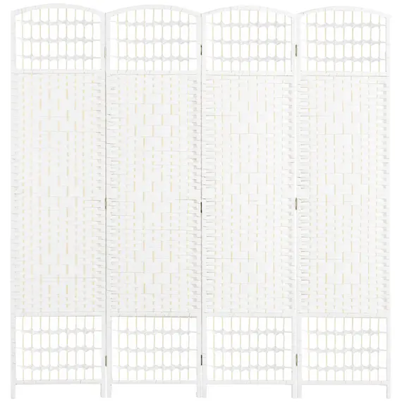 Buy 4 Panel Folding Room Divider, Privacy Screen, Freestanding Paravent Partition Separator for Living Room, Bedroom and Office, 160 x 170cm, White