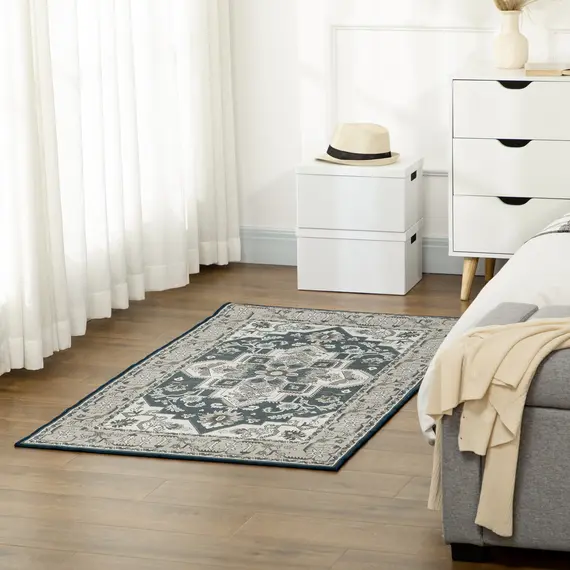 Buy Vintage Persian Rugs, Boho Bohemian Area Rugs Large Carpet for Living Room, Bedroom, Dining Room, 80x150 cm, Grey, 2 image