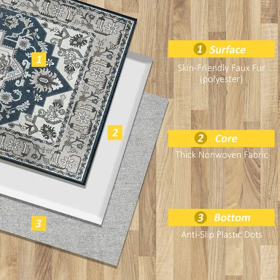 Buy Vintage Persian Rugs, Boho Bohemian Area Rugs Large Carpet for Living Room, Bedroom, Dining Room, 80x150 cm, Grey, 5 image
