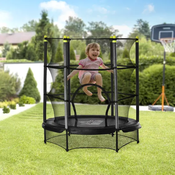 Buy 5.2FT Kids Trampoline with Safety Enclosure, Indoor Outdoor Toddler Trampoline for Ages 3-10 Years, Black, 2 image