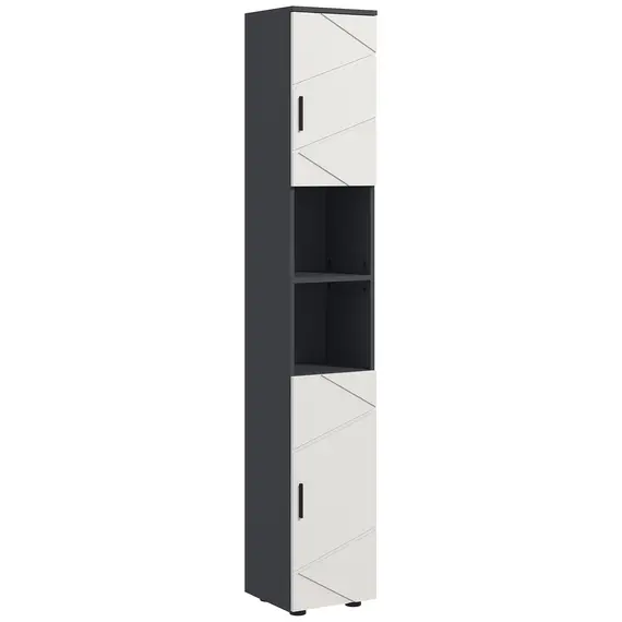 Buy Line Embossed Tall Bathroom Storage Cabinet - Grey
