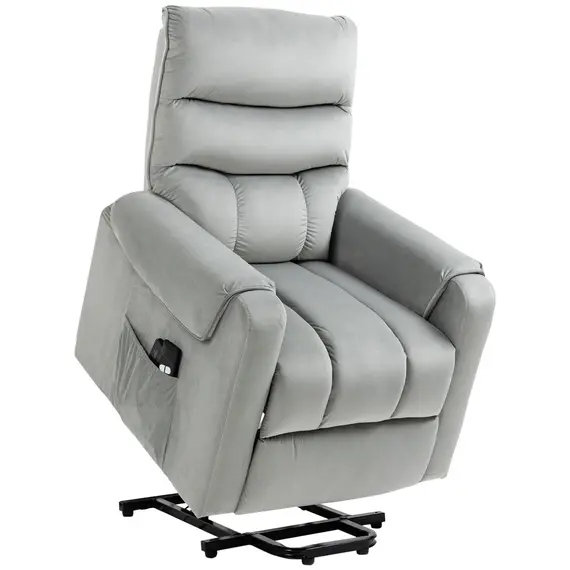 Buy Vibration Massage Rise and Recliner Chair, Electric Power Lift Recliner with Remote Control and Side Pockets, Grey