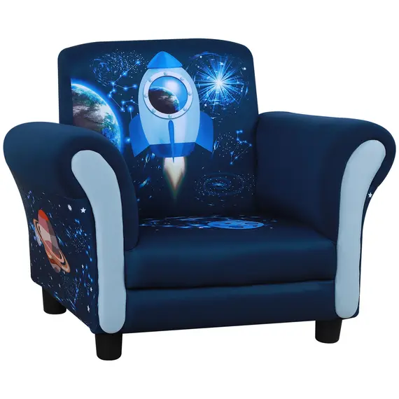 Buy Child Armchair Kids Mini Sofa Chair with Armrest, 59.5 x 43 x 46.5cm, Blue