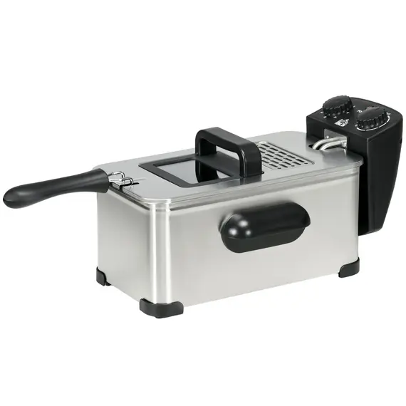 Buy 3 Litre Stainless Steel Deep Fat Fryer with Adjustable Temp, 60min Timer, Viewing Window and Safety Cut Out, 2000W