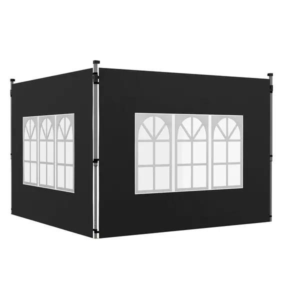 Buy Gazebo Side Panels, Sides Replacement with Window for 3x3(m) or 3x4m Pop Up Gazebo, 2 Pack, Black
