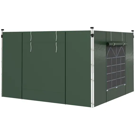 Buy Gazebo Side Panels, 2 Pack Sides Replacement, for 3x3(m) or 3x6m Pop Up Gazebo, with Windows and Doors, Green