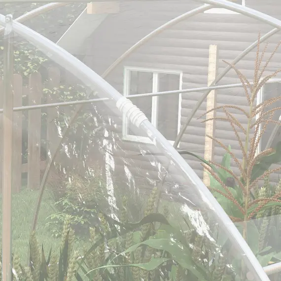 Buy Outsunny Polytunnel Greenhouse Walk-in Grow House with PE Cover, Door and Galvanised Steel Frame, 4 x 3 x 2m, Clear, 9 image