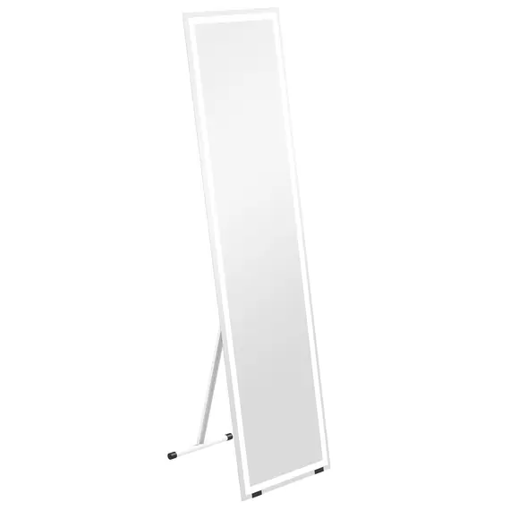 Buy Standing Dressing Mirror with LED Lights, Wall Dressing Mirror for Bedroom with Dimmable and 3 Colour Lighting, White
