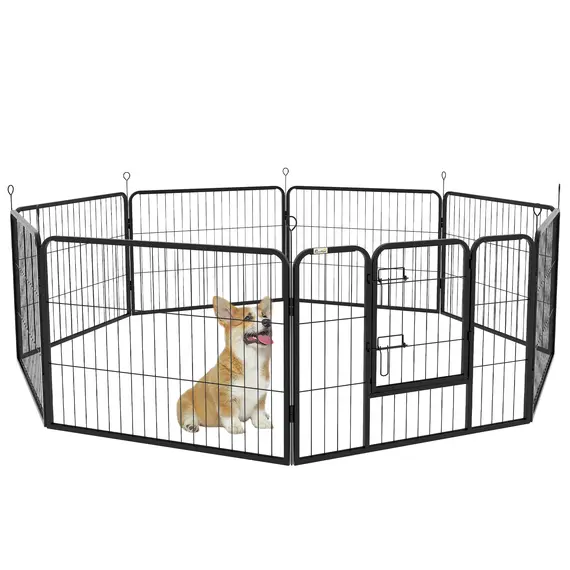 Buy Steel 8 Panel Dog pen Pet Puppy PlayPen Black
