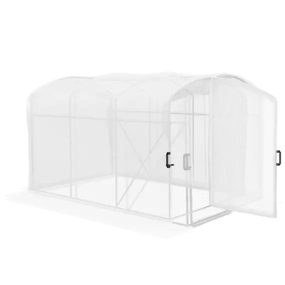 Buy Polytunnel Greenhouse Walk-in Grow House with UV-resistant PE Cover, Door and Galvanised Steel Frame, 2 x 2 x 2m, White